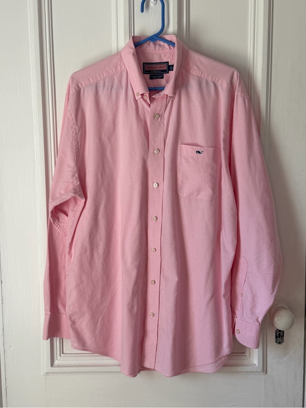 Men’s Vineyard Vines Tucker Shirt Long Sleeve Button Front Pink , Logo Size L